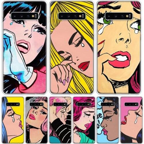 Crying Comic Girl Art Phone Case For Samsung Galaxy A50 A70 A30S A51 A71 A10 A20E A40 A90 A20S M30S A6 A7 A8 A9 Plus Coque