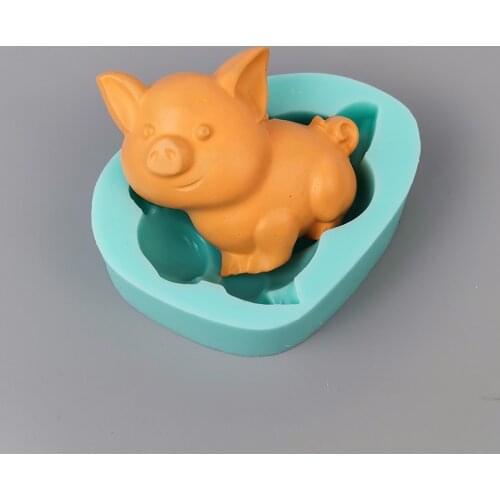 DW0274 PRZY 2D Soap Molds Handmade Mould Silicone Molds Fondant Cute Piggy Childrens Soap Clay Resin Pig Candle Mould