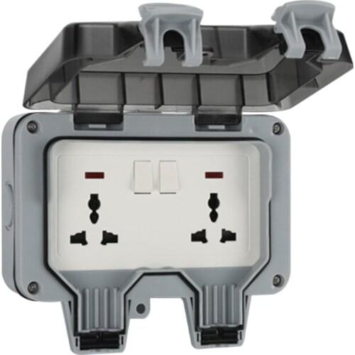 UK/EU Plug Electrical Wall Socket Outdoor Waterproof Dust-proof Power Outlet N58A