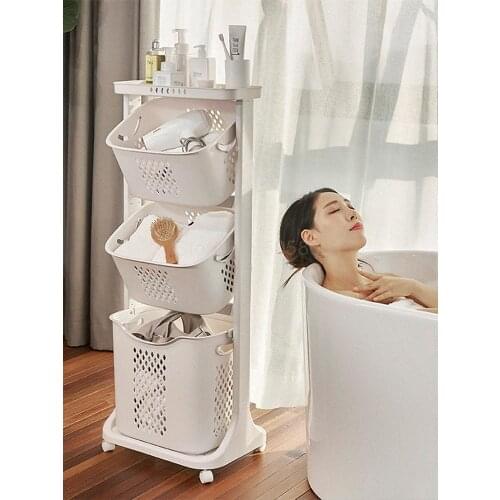 Dirty hamper storage basket laundry basket household basket plastic laundry storage rack Nordic bathroom rack