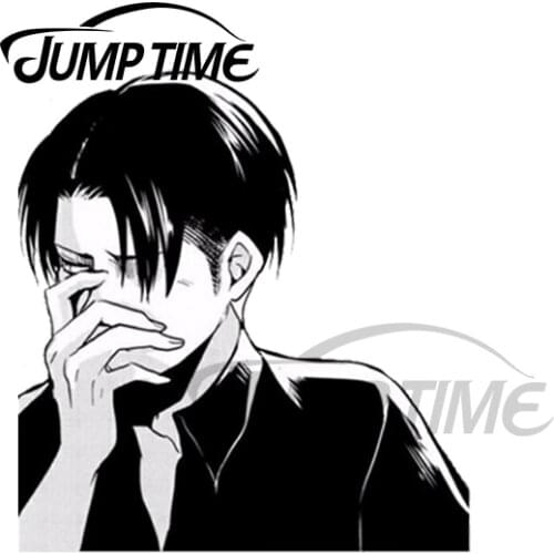 JumpTime 13 x 12cm For Attack On Titan Levi Funny Funny Car Stickers Vinyl Sunscreen Waterproof Bumper Occlusion Scratch Decal