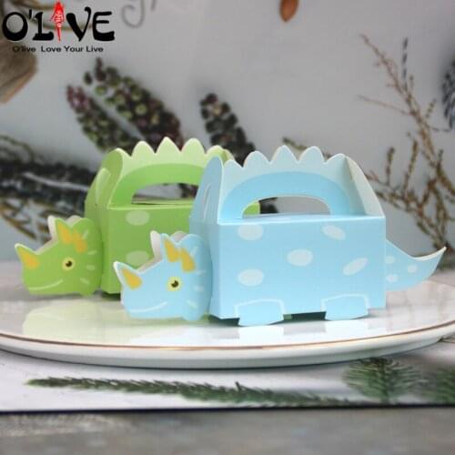 50 Pcs Dinosaur Candy Box Cute Animal Gift Packaging Cardboard Bonbonniere Baby Shower Birthday Present Box Paper Party Favors