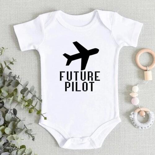 Future Pilot Printed Baby Bodysuits Rompers Funny Summer Cotton Newbron Jumpsuit Body Infant Boys Girsl Onesies Baby Shower Gift