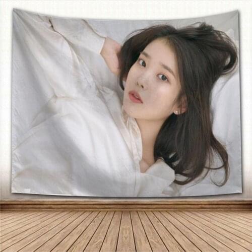 Beautiful IU Kpop Tapestry Wall Hanging Wall Fabric Tapestry Art Home Decoration Sleeping Pad Wall Carpets Dorm Decor