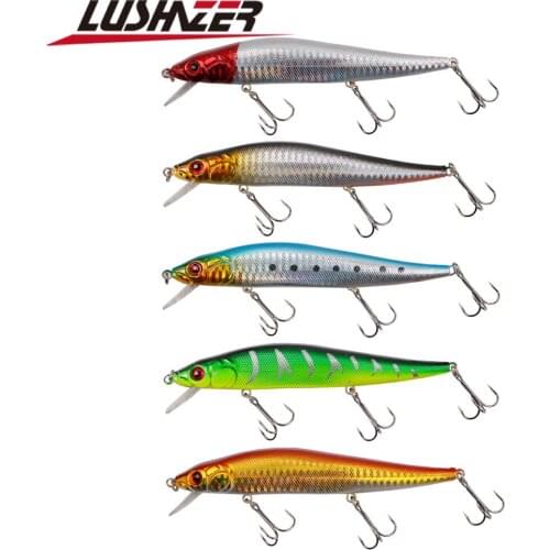 LUSHAZER Minnow Fishing Lure 19g 13.5cm Hard Bait Plastic Pike Trout Fishing tackle Carp Saltwater Pesca