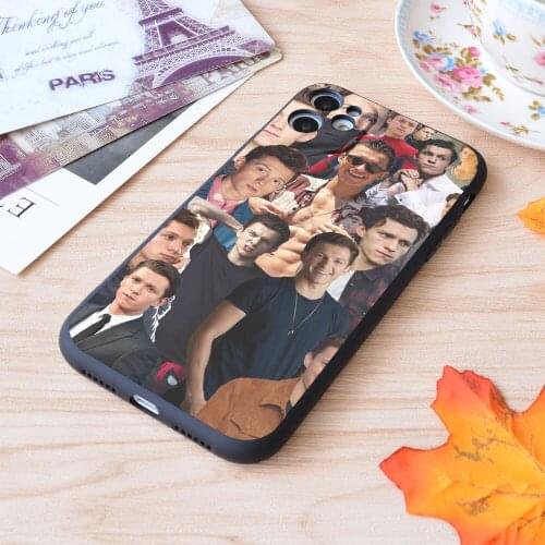 For iPhone Tom Holland Collage Print Soft Matt Apple iPhone Case