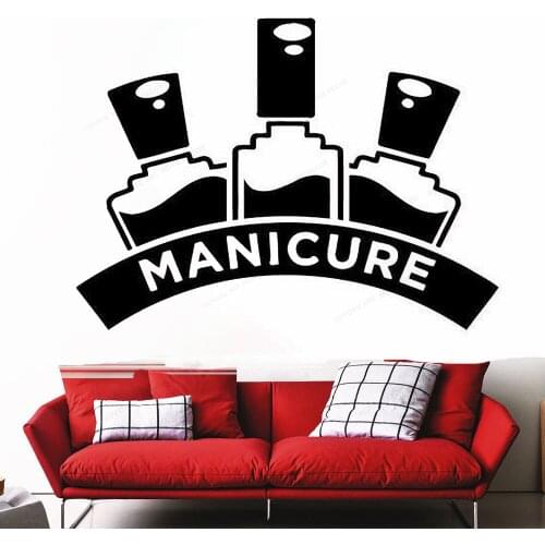 Manicure Pedicure Window wall Sticker Nail Salon Wall Decal Beauty Salon Wall Decor Removable art mural HJ772