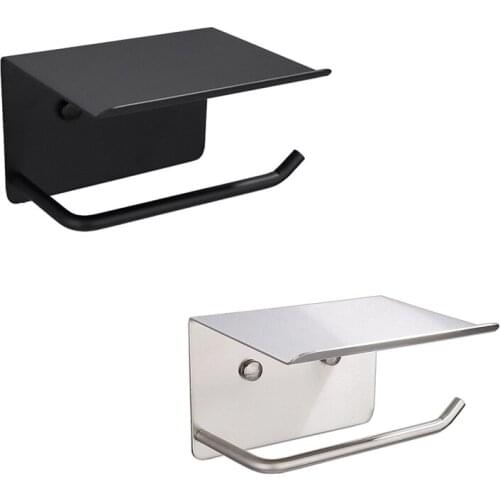Toilet Roll Holder With Shelf Roll Holder Stainless Steel Wall Mounted Tissue Holder For Bathroom Kitchen