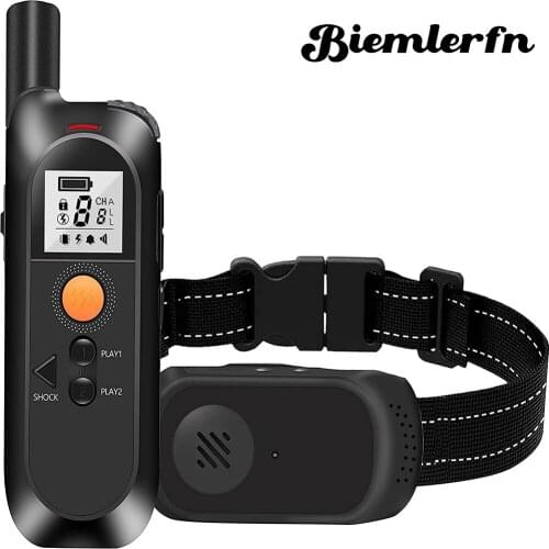 BIEMLERFN Dog Shock Collars with Remote Rechargeable Dog Training Collar 4 Modes Beep Vibration Shock Adjustable Shock Levels