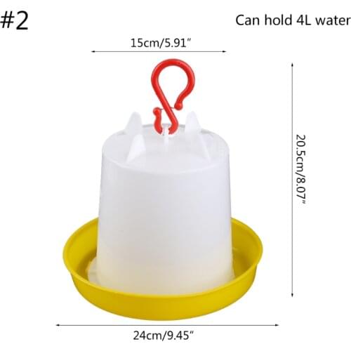 Automatic Chick Waterer Hanging Chicken Water Feeder Durable Plastic Poultry Drinker 1.5L 4L 6L 8L 10L Watering Supplies