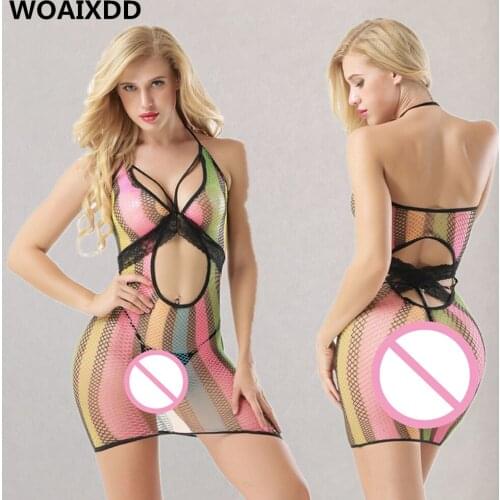 Fishnet Underwear Elasticity Cotton Lenceria Sexy Lingerie Mesh Babydoll Dress For Sex Erotic Lingerie For Women Sex Costumes