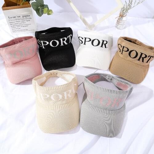 2021 Sun Visor Hat Women Summer Fashion SunHat Baseball Cap Sport Letter Print Ponytail Beach Cap Feminino Letter No Top Sun hat