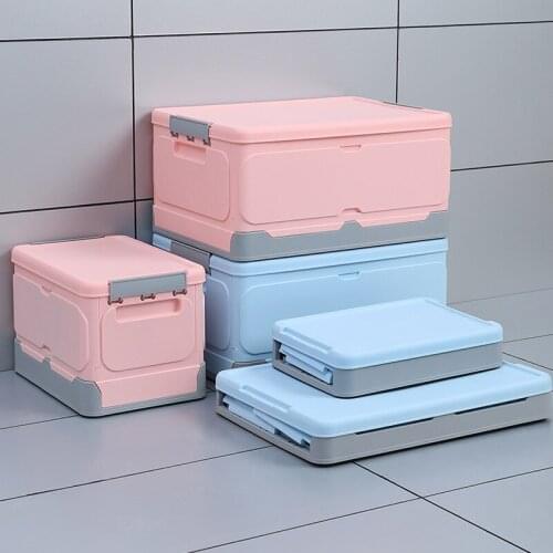 Folding Plastic Storage Box For Toys Closet Organizer Clothes Books Sundries Organizer Box Portable Car Storage Container Box