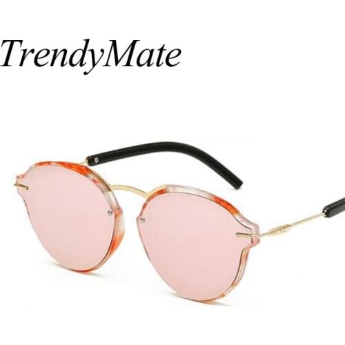Fashion Brand Sunglasses for Women Cat Eye Sun Glasses Male Mirror Sunglasses Men Glasses Female Vintage Gold Glasses 720M