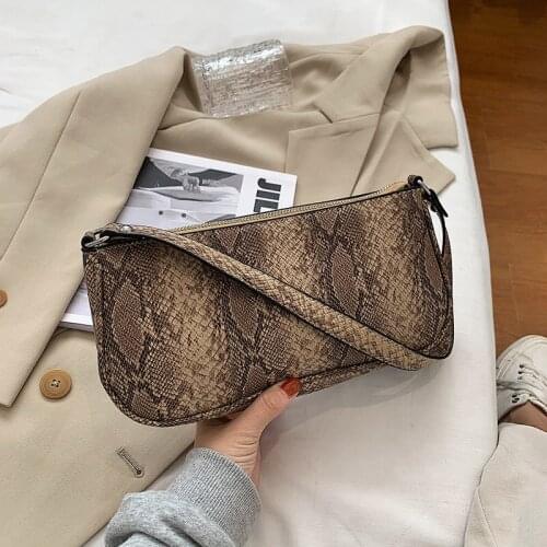 Crocodile Pattern PU Leather Shoulder Bags for Women 2020 Winter Trend Handbags and Purses Female Travel Underarm Bag