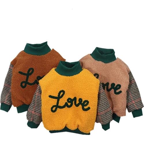 Boys sweater autumn winter kids fashion thick vekvet tops clothes for baby girl children warm sweatershirts toddler 1 2 3 4 5Y