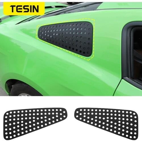TESIN Rear Triangle Window Decoration Cover Stickers Decal for Ford Mustang 2008 2009 2010 2011 2012 2013 2014 Car Accessories