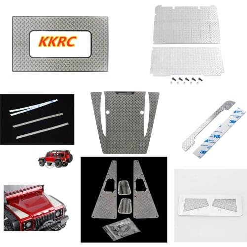 TRX-4 Stainless Steel Anti-skid Plate Hood Skylight Anti Slide Plate Machine Cover Rack For 1/10 RC Crawler Car TraxxasTRX4