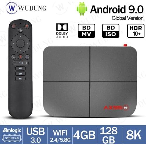 AX95 DB Android 9.0 4G 128G Smart TV Box Amlogic S905X3 8k Support Dolby BD MV BD ISO Dual Wifi 4GB 32GB set top box 2020