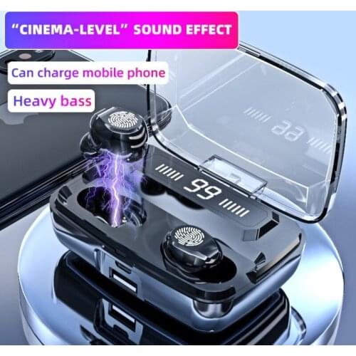 TWS Bluetooth5.0 Wireless Headphones HiFi Earphone IPX7 Waterproof earbuds Touch Control Headset for sports /game