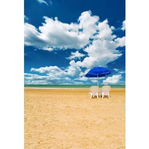 Vinyl Photography Background Computed Printed Ocean Beach Blue Sky Wedding Backgrounds for Photo Studio F-2638