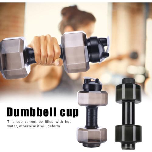 VKTECH Dual-use Gym Sports PET Dumbbell Shaped Kettle Outdoor Fitness Cycling Camping Cold Water Bottle Cup 550mL / 2600mL Hot