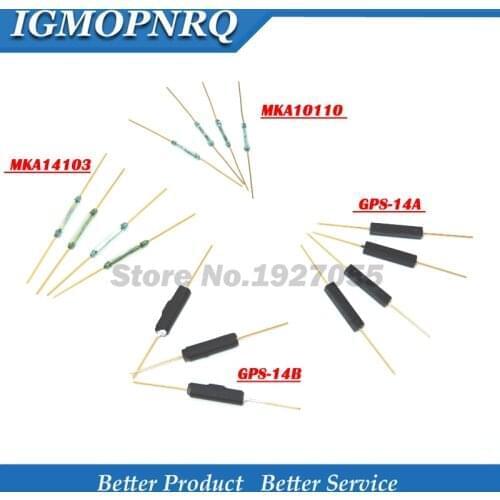 5PCS Reed Switch GPS-14B GPS-14A MKA14103 MKA10110 2*14mm AntiVibration Damage Magnetic Switch normally open and normally closed