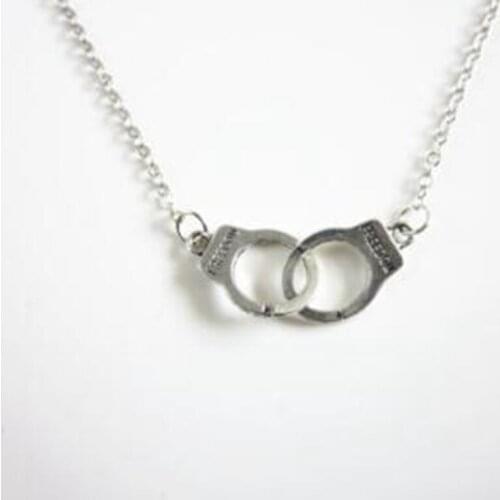 Handcuff pendant clavicle chain wild west freedom creative kung fu cowboy necklace Sweater Chain Pendant Necklace