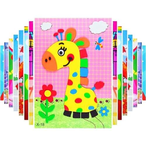 10/5Pcs DIY Cartoon Anime Animal 3D EVA Foam Stickers Puzzle Handmade Early Learning Educational Toys For Children Kids Craft