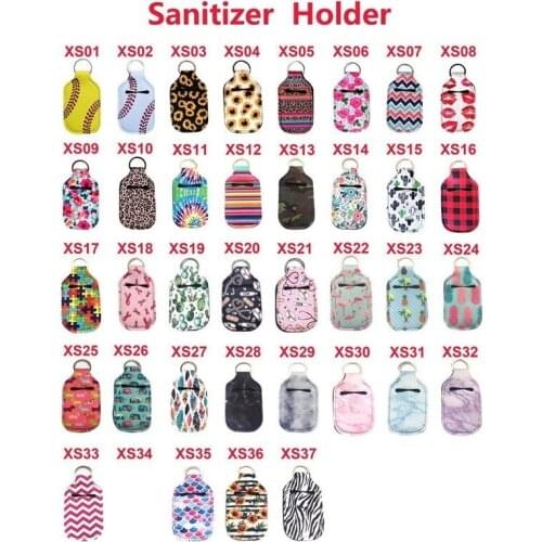 10pcs/lot Neoprene Hand keyring 30ML Sanitizer Bottle Holder Keychain Bags Key Rings Hand soap Bottle Holder 10*6cm