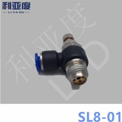 10PCS/LOT SL8-01 Pneumatic quick L type throttle valve pneumatic joint Pneumatic fittings