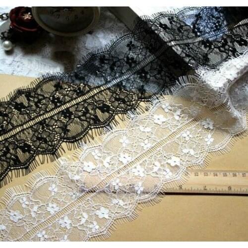 10CM wide double eyelash lace fabric dress DIY embroidery home curtain accessories 6M/pack