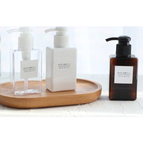 100ml Square Refillable Bottle for Lotion Pink Containers Recyclable Shampoo Handwashing Fluid Disinfectant Empty Container