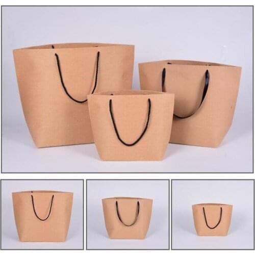 100PCS/LOT Kraft Paper Bag Free Printing Monochrome LOGO Ship-type Paper Bag/Paper Gift Bag