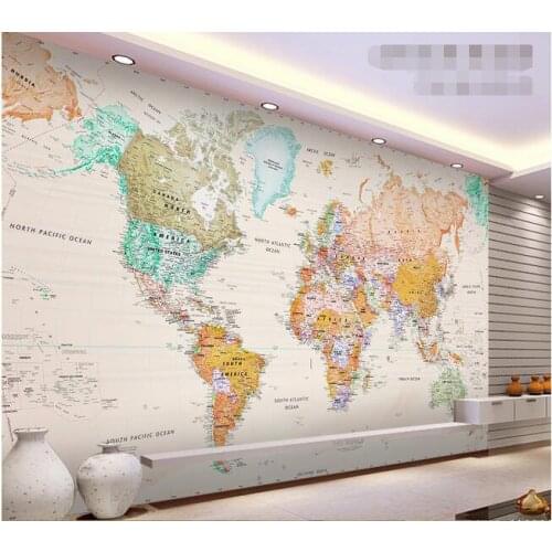 3d wallpaper custom mural non-woven 3d room wallpaper Elegant light colour version of the map world photo wallpaper for walls 3d