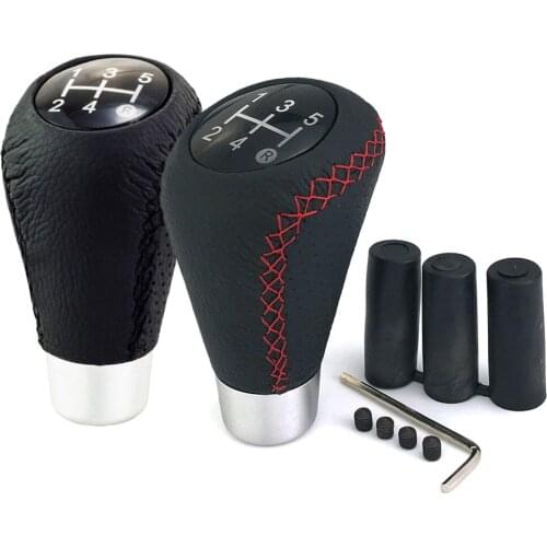 5 Speed Leather Car Gear Shift Knob Head for Hyundai Fiat Toyota VW Ford Audi KIA Wingroad Cool Handle Ball Stick Lever Styling