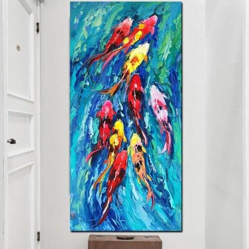 5D Diy Diamond Painting Chinese Abstract Nine Koi Fish Mosaic Picture Of Rhinestones Diamond Embroidery Cross StitchZP-2541