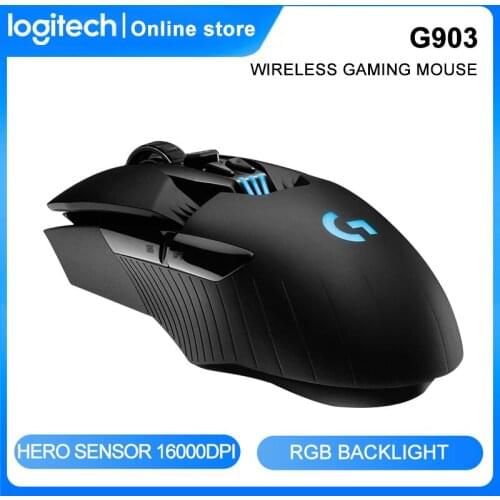 Logitech G903 Lightspeed 11 Buttons Wireless Gaming Mouse Hero Sensor 16000DPI RGB Backlight For Mouse Gamer