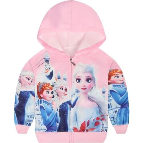 Disney Frozen Elsa Autumn Brand Clothes Children Hoodies Sweatshirts Girls Cartoon Print Kids Fashion Print Streetwear