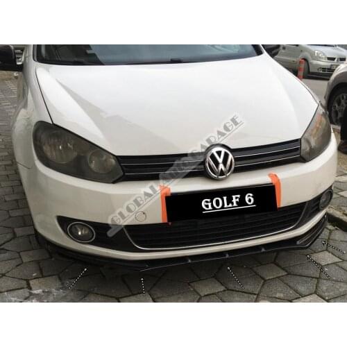 For VOLKSWAGEN GOLF 6 Front Bumper Attachment Lip 2008-2012 Piano Glossy Black Splitter Diffuser Universal Spoiler Bumper