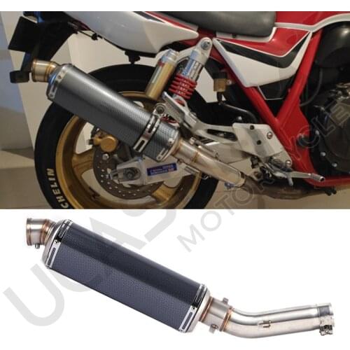 Motorcycle Full System Exhaust Muffler Middle Link Pipe Slip On For Honda CB400 CB 400