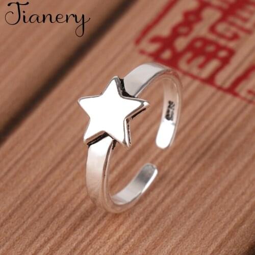 Hot Sale New Charming Star Finger Rings For Women Female Big Large Retro Vintage Rings Gothic Jewelry 2021