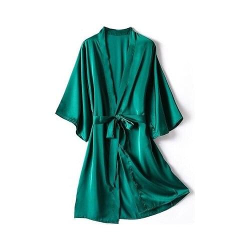 Kimono Bathrobe Gown Female Robe Set Satin Sleepwear Casual Nightgown Bridal Wedding Gift Sexy Nightwear Intimate Lingerie