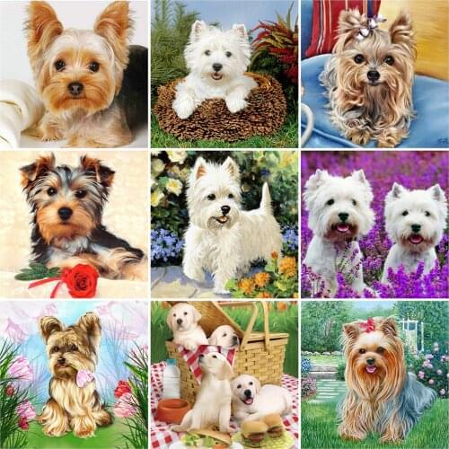 HUACAN Full Drill Diamond Painting Dog New Arrivals Home Decoration Embroidery Animal Diamond Art Mosaic