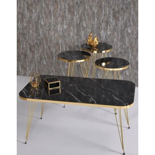 Zigon Coffee Table And Medium Coffee Table Set Kr Gold Bendir Tel