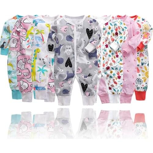 New Born Baby Clothing 2019 New Brand Cartoon Cotton Jumpsuit Autumn Long Sleeved Rompers Infant Baby Boys Girls Climbing Pajama