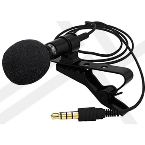 [ HOT Sale ] 3.5mm Mini Portable Lavalier Microphone Condenser Clip-on Lapel Mic Wired Mikrofo/Microfon for Phone for Laptop PC