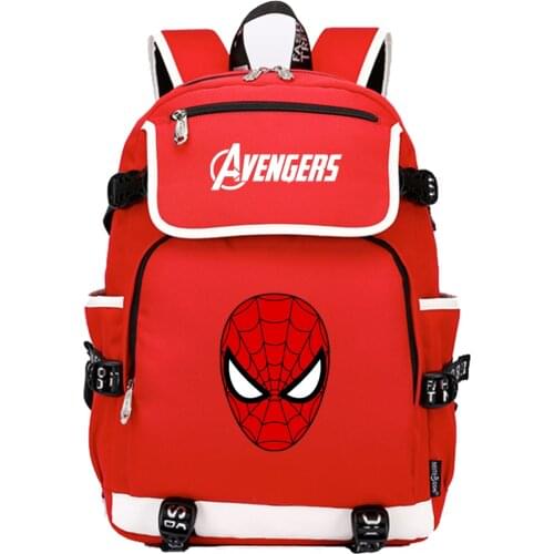 MARVEL SPIDERMAN Backpack USB Charge Student schoolbag Large Capacity Canvas Laptop Letters Printed School Bag Teenager Girls