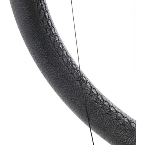 Microfiber Faux Leather Car Steering Wheel Covers with Needle Thread Artificial Leather Car Cover DIY Texture Auto Accessories