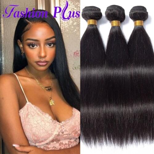 Fashion Plus Straight Peruvian Hair Bundles Straight Human Hair Weave Bundles Remy Hair Natural Black 1/3/4 Pcs 8-30 Inch